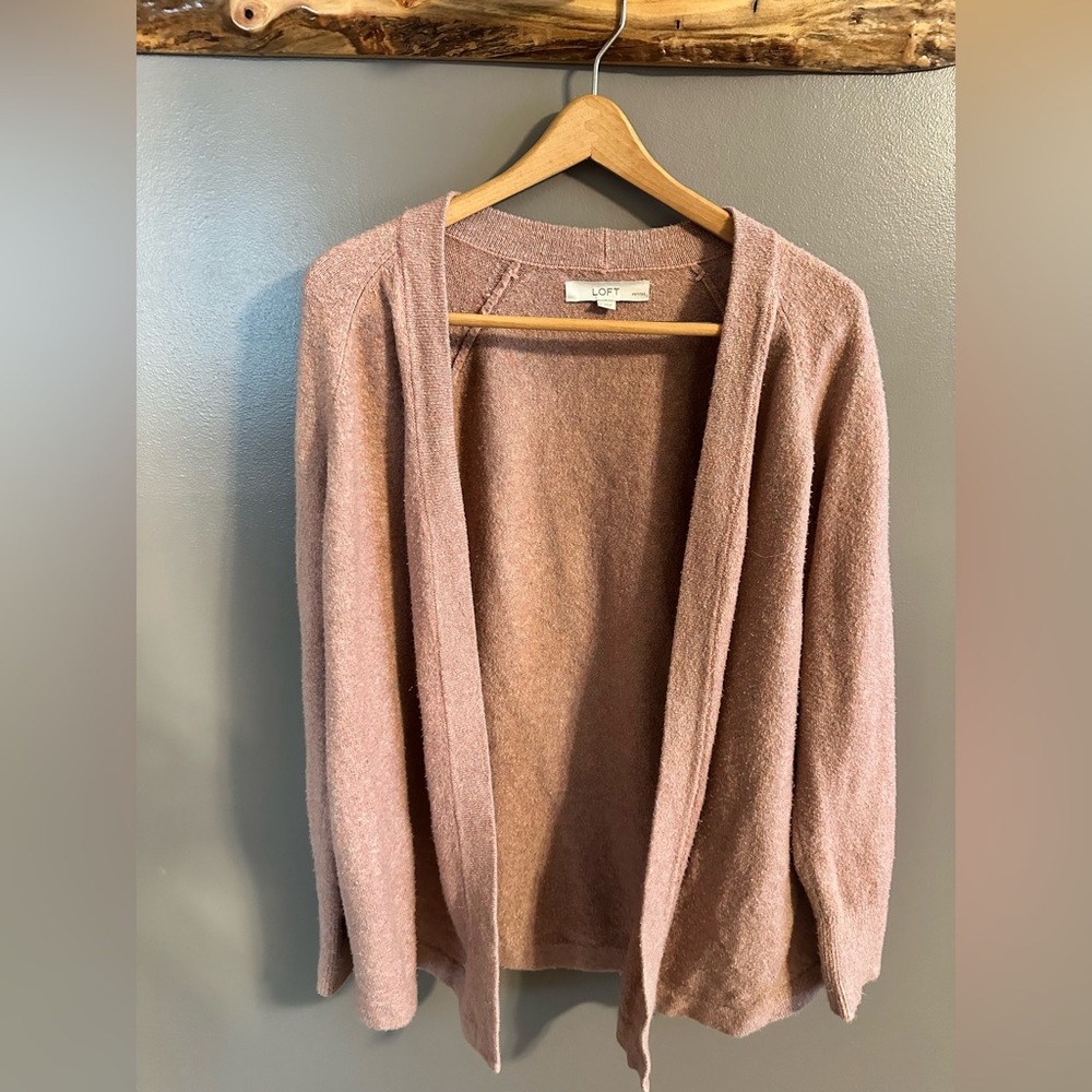 LOFT Soft Pink Knit Cardigan